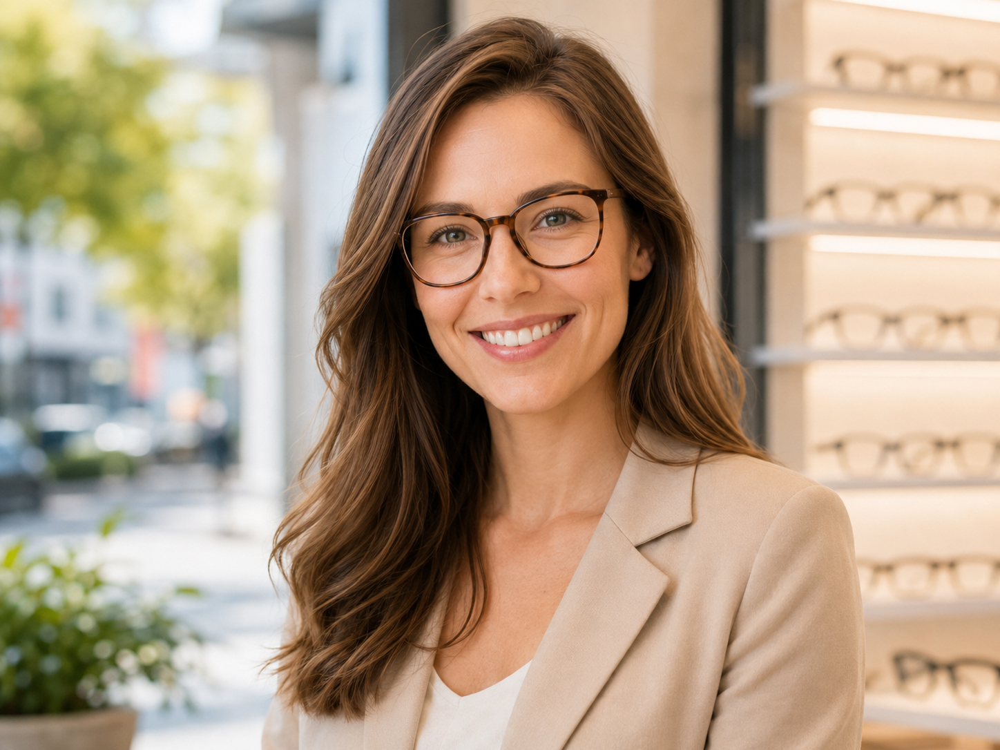 Model with glasses